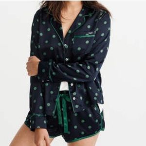 Abercrombie Polka Dot Satin Pajama Set